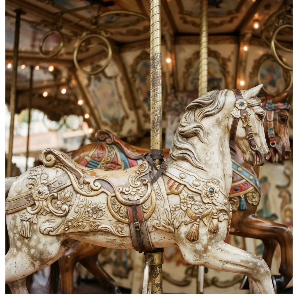 Manège chevaux de bois traditionnel — LD Événements — Manège Lille