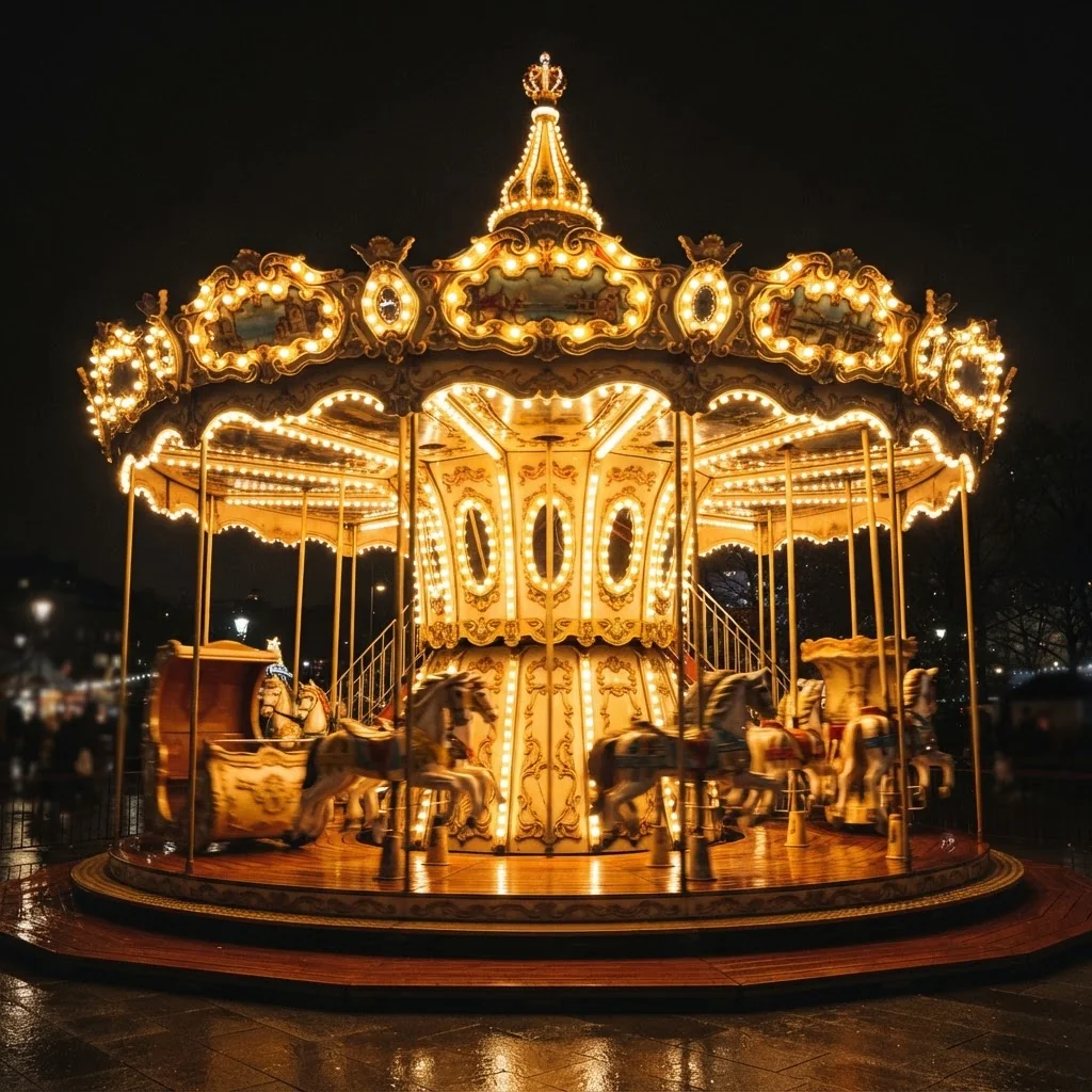 Manège illuminé de nuit — LD Événements — Manège Lille