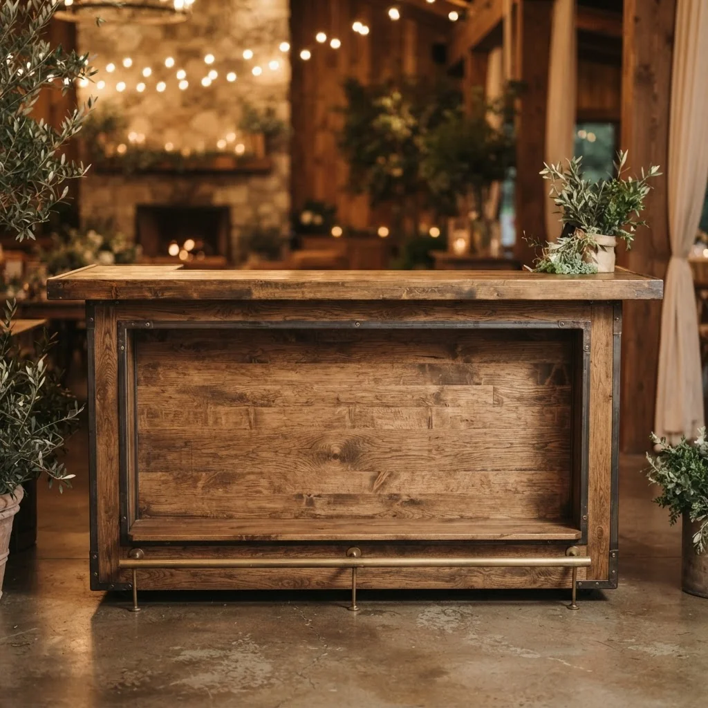 Comptoir de bar en bois — LD Événements — Bar événementiel Paris