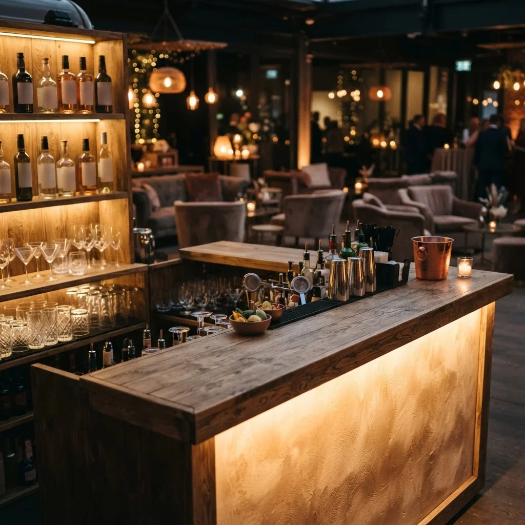 Bar événementiel installé pour réception — LD Événements — Bar événementiel Paris