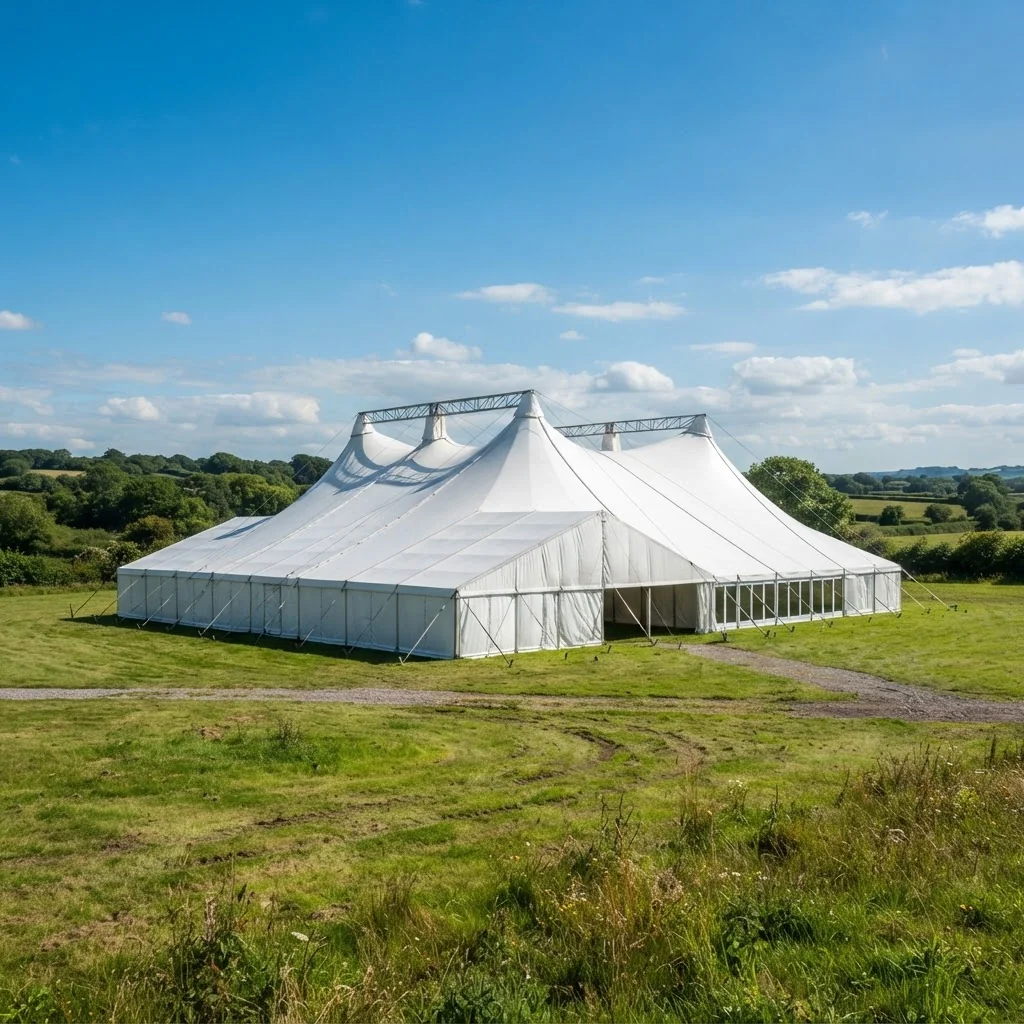 Chapiteau festival 300 m² — location chapiteau de réception avec montage LD Événements